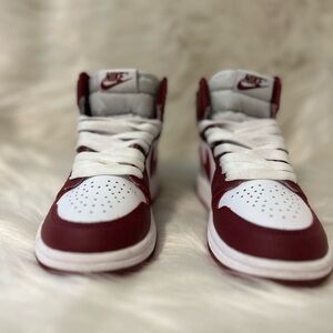 Nike Jordan 1 Retro High OG Boys Artisanal Team Red and White Sneakers